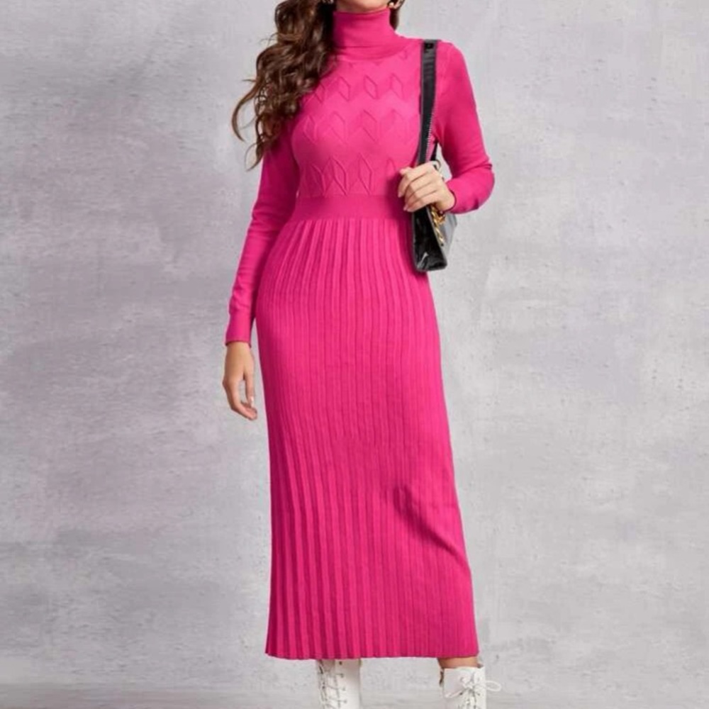NEW HOT PINK SWEATER DRESS